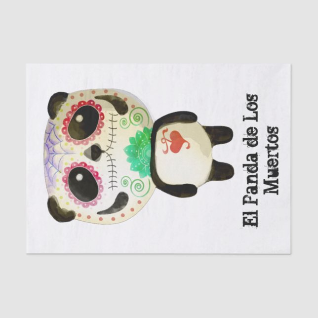 Papel De Seda Panda del día de los muertos (Anverso)