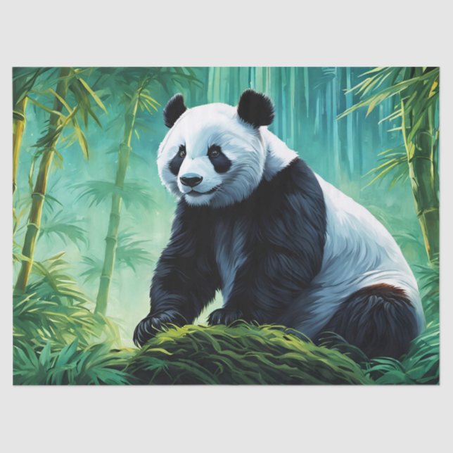 Papel De Seda Panda gigante en el bosque de Bambú (Anverso)