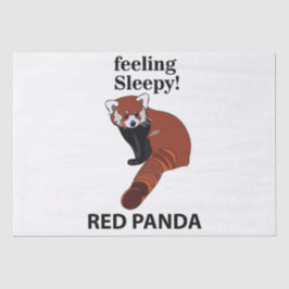 Papel De Seda Panda Rojo Sensándose Sleepy Funny Panda Rojo