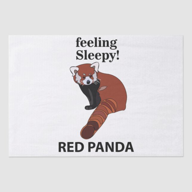 Papel De Seda Panda Rojo Sensándose Sleepy Funny Panda Rojo (Anverso)