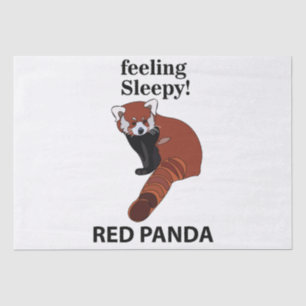 Papel De Seda Panda Rojo Sintiéndose Dormido Divertido Panda Roj