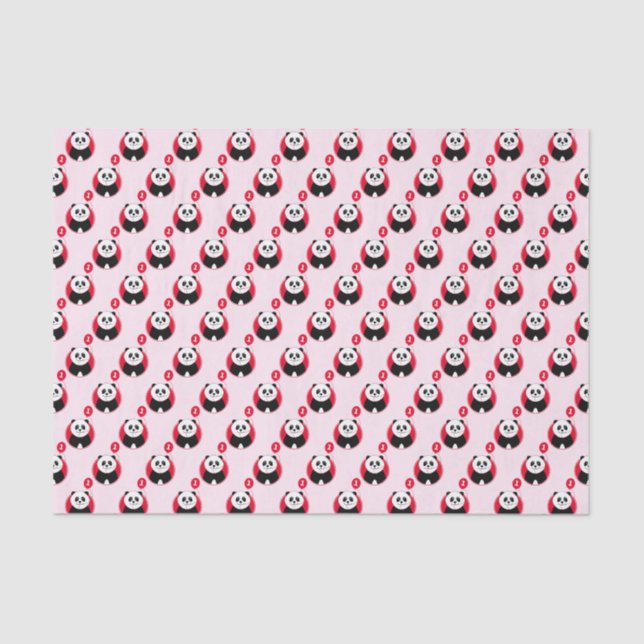 Papel De Seda Panda rosa de 1 año (Anverso)