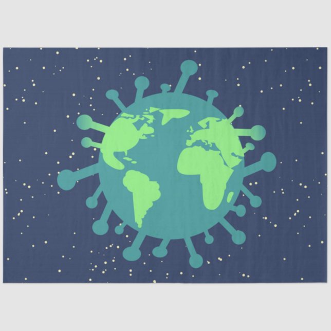 Papel De Seda Pandemia global (partícula viral) (infección viral (Anverso)