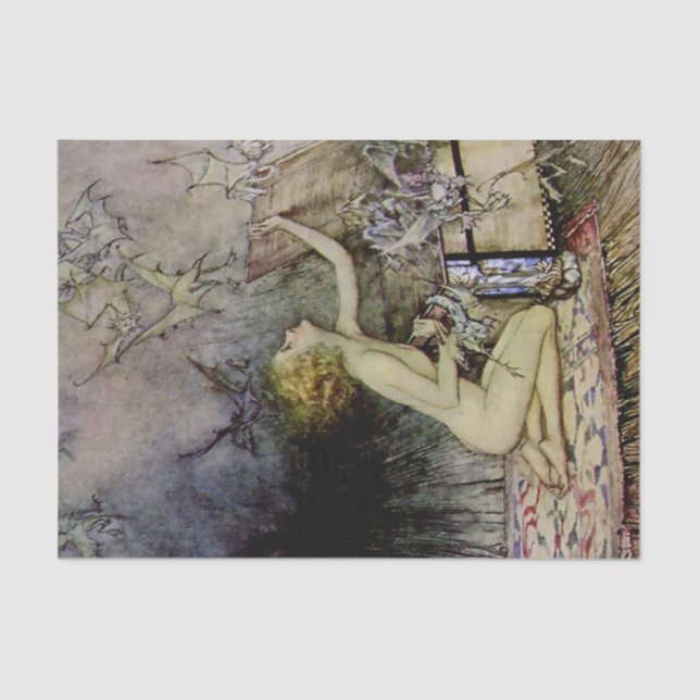 Papel De Seda "Pandora abre la caja" por Arthur Rackham (Anverso)