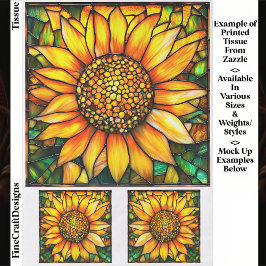 Papel De Seda Panel de Baldosas de Girasol de Vidrio Teñido Deco