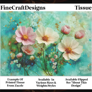 Papel De Seda Panel Floral Acuarela Shabby Chic Decoupage FB1L