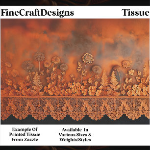 Papel De Seda Panel Floral de Cobre Rústico y Encaje EJ7 Decoupa