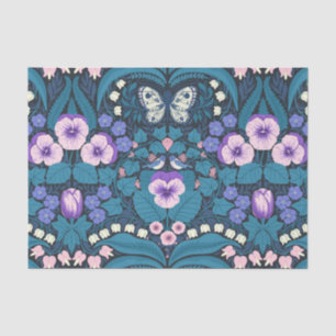 Papel De Seda Pansias, pájaros y mariposas