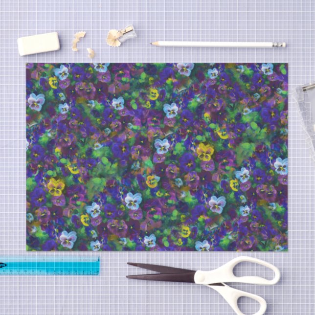 Papel De Seda Pansies op 4 (Artesanía)