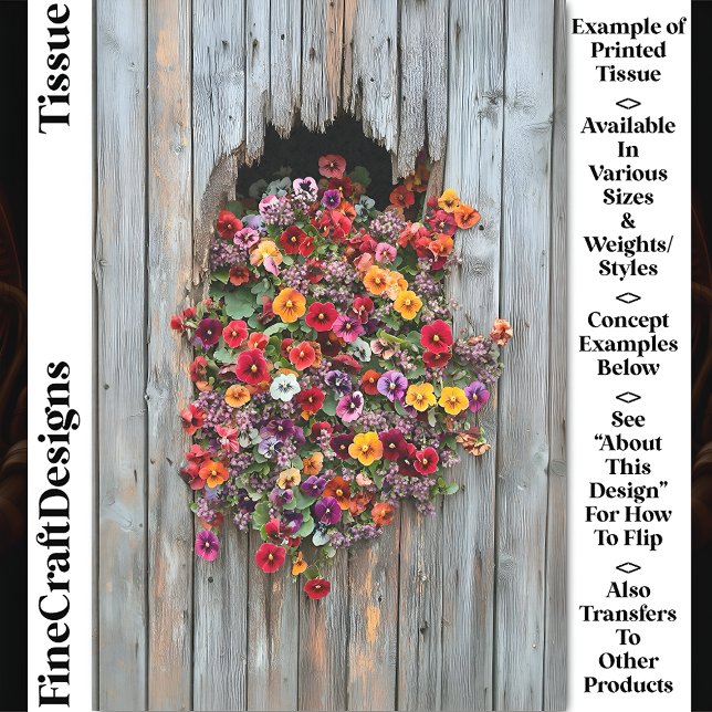 Papel De Seda Pansies y flores silvestres alegres CL6 Decoupage (Subido por el creador)