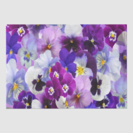 Papel De Seda Pansy floral blanco azul violeta Cumpleaños 