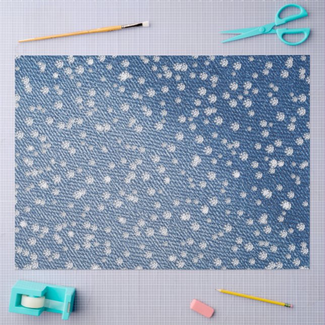 Papel De Seda Pantalones Vaqueros de Diamantes de Azul  (Artesanía)