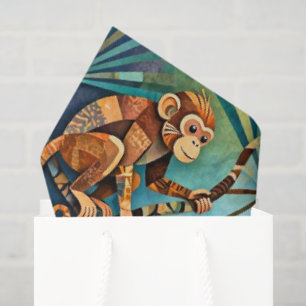 Papel De Seda Pantera negra África Estilo collage alegre selva