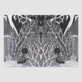 Papel De Seda Pantera negra en la jungla - dibujo a lápiz