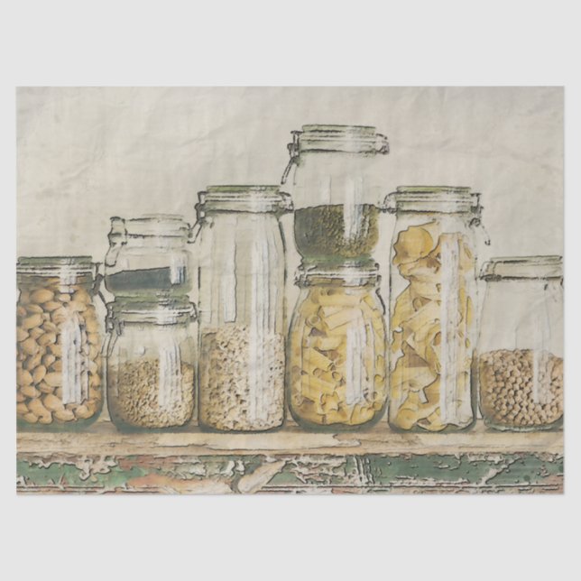 Papel De Seda Pantry Mason Jars Decoupage Tissue Paper (Anverso)