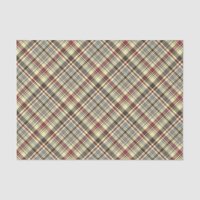 Papel De Seda Pañuelo de cuadros marrón (Anverso)
