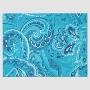 Papel De Seda Pañuelo retro elegante verde azulado de Paisley