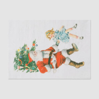 Papel De Seda Papá Noel de Navidad y Niña