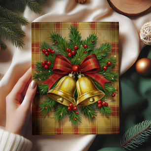 Papel De Seda Papá Noel divertido vintage con regalo de Navidad