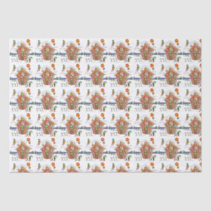 Papel De Seda Papá Noel en la casa de Gingerbread Elves con cana