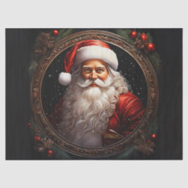 Papel De Seda Papá Noel encantador en marco antiguo decoupage Cr