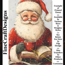 Papá Noel, Taza, Libro, Decoupage Personalizado AZ