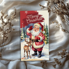 Papel De Seda Papá Noel vintage con arroz para Navidades de reno