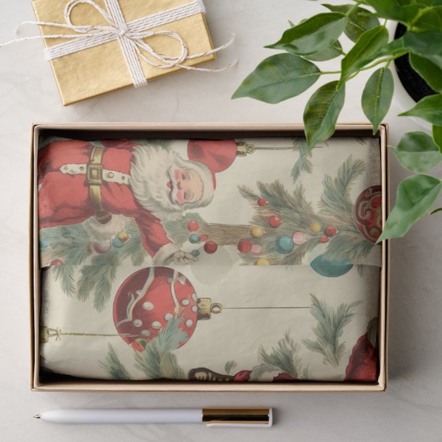 Papel De Seda Papá Noel y adornos kitsch (Regalo )