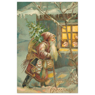 Papel De Seda Papá viejo, Navidad en la nieve con regalos