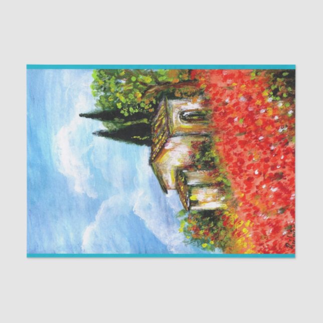 PAPEL DE SEDA PAPAS EN EL PAISAJE DE LA TOSCANA (Anverso)