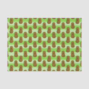 Papel De Seda Papas Felices Sobre Un Fondo Rayado Verde