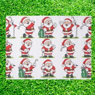 Papel De Seda Papás Noel jugando golf