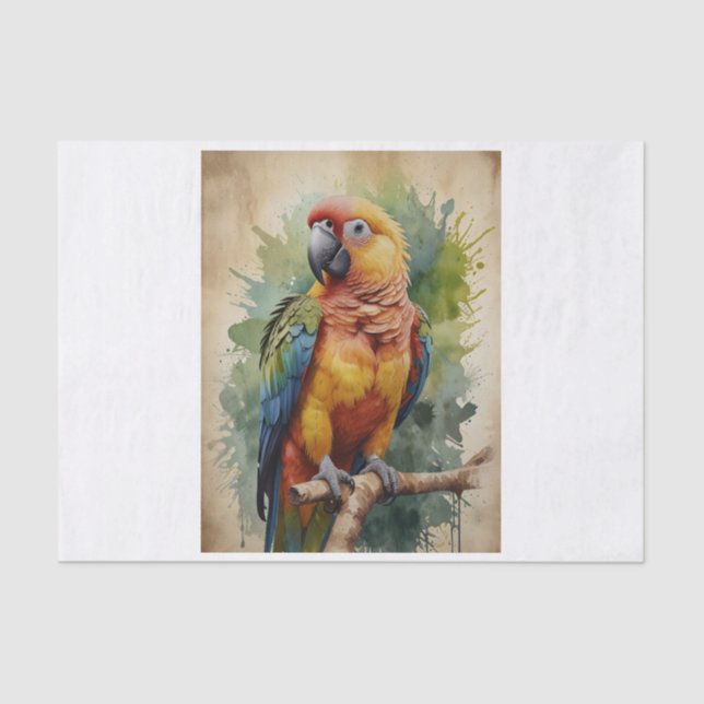 Papel De Seda Papegaai decoupage tissue papier (Anverso)