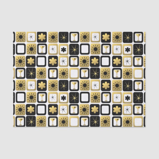 Papel De Seda Papel seda atractivo retro del oro (Anverso)