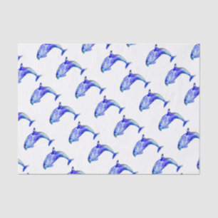 Papel De Seda Papel seda azul del delfín