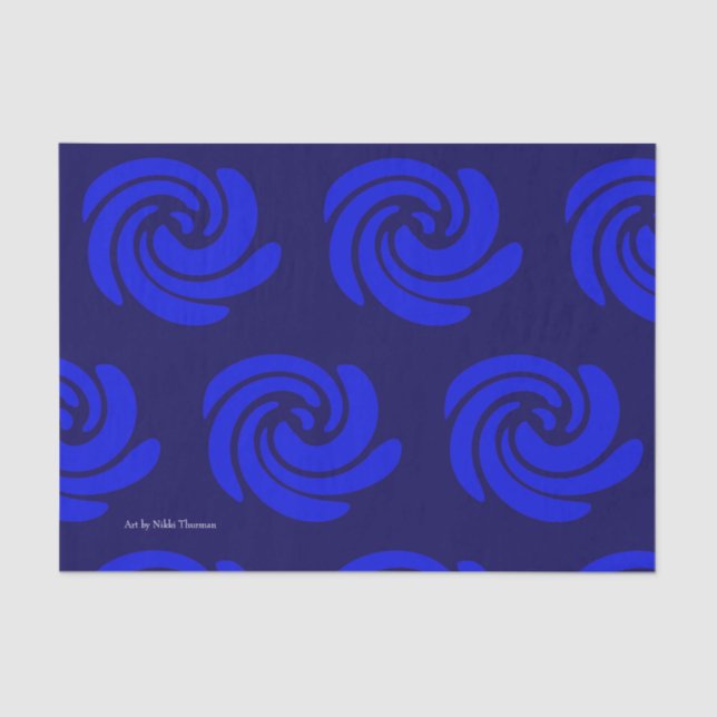 Papel De Seda Papel seda azul del remolino (Anverso)