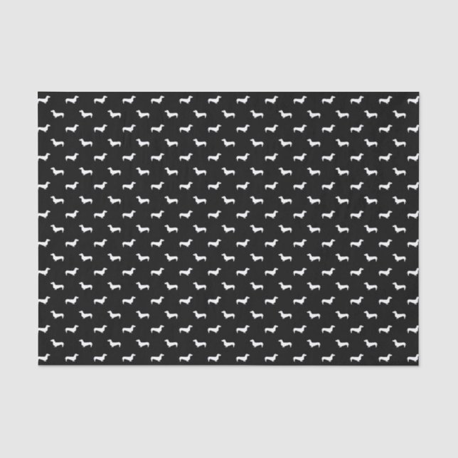 Papel De Seda Papel seda blanco y negro del Dachshund (Anverso)