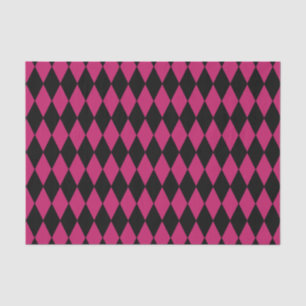 Papel De Seda Papel seda del diamante rosado/negro del Harlequin