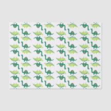 Papel seda del dinosaurio verde