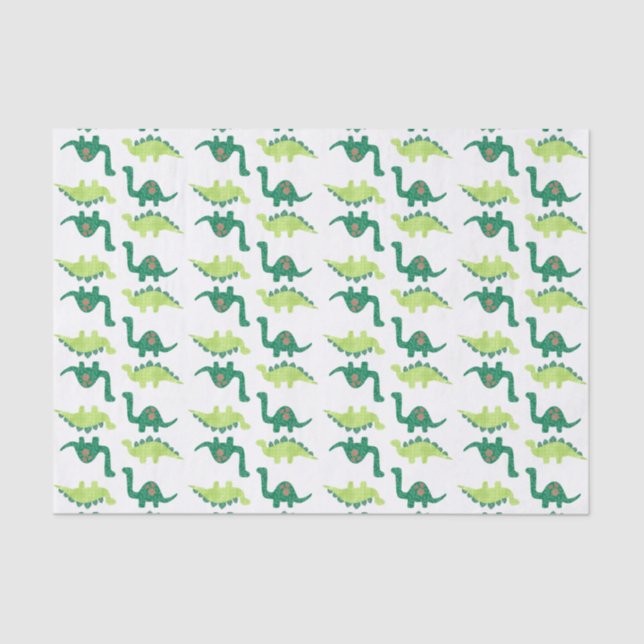 Papel De Seda Papel seda del dinosaurio verde (Anverso)