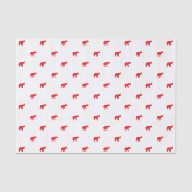 Papel De Seda Papel seda del elefante rojo y blanco (Anverso)