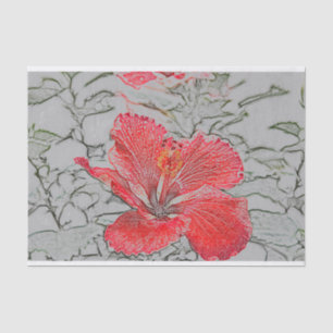 Papel De Seda Papel seda del hibisco del Rojo-Naranja