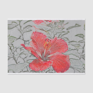 Papel De Seda Papel seda del hibisco del Rojo-Naranja