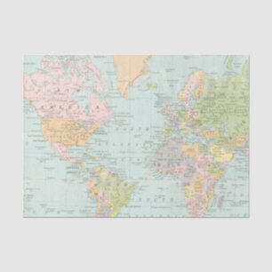 Papel De Seda Papel seda del mapa del mundo