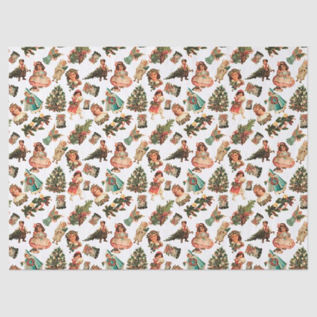 Papel De Seda Papel seda del navidad del Victorian (Anverso)