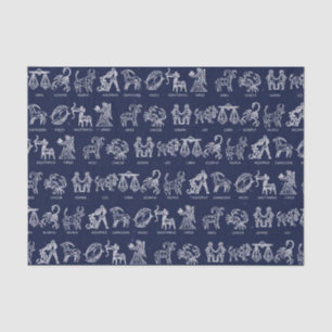 Papel De Seda Papel seda del Rótulo del zodiaco (azul)