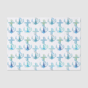 Papel De Seda Papel seda del verde azul del ancla