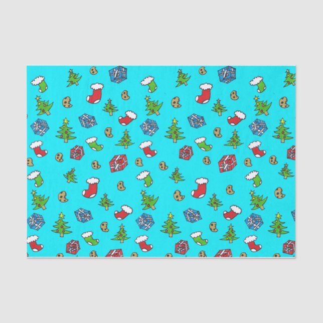 Papel De Seda Papel seda dibujado mano del navidad (Anverso)