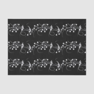 Papel De Seda Papel seda floral blanco negro elegante