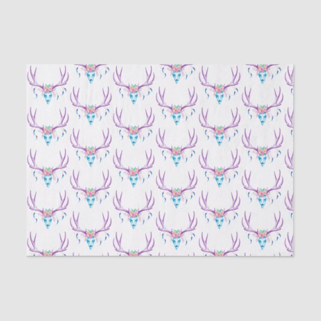 Papel De Seda Papel seda floral del cráneo del macho (Anverso)